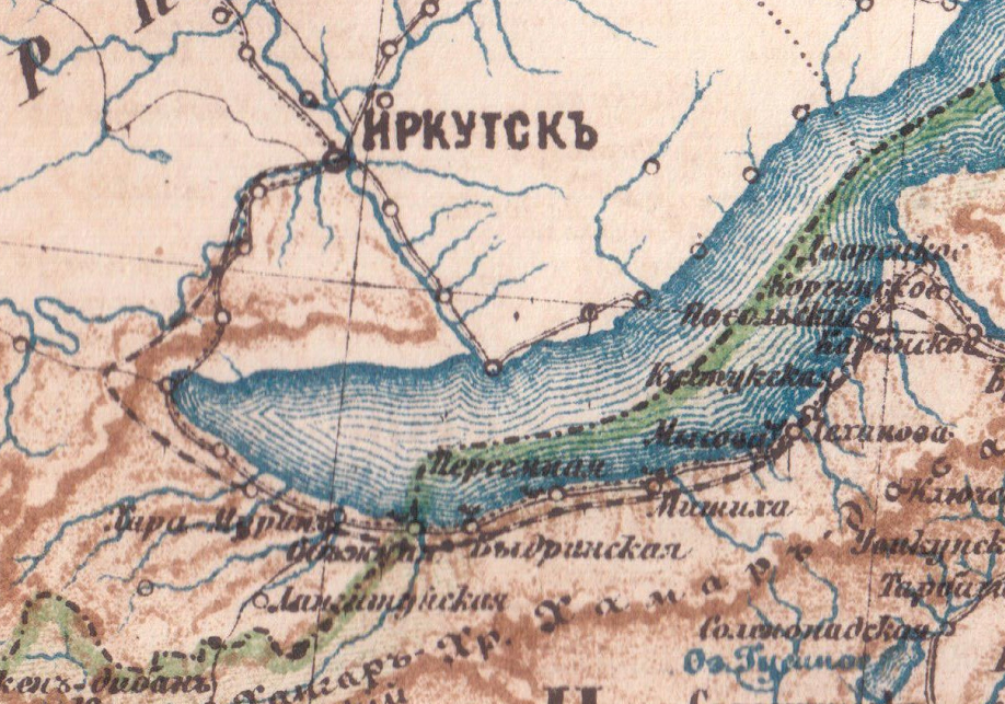 Карта Забайкальской области 1894 года. Второй фрагмент.